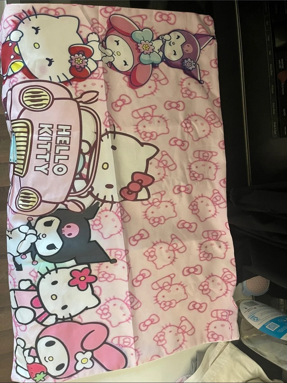 Hello Kitty Pink and Black Sanrio Character Pillowcase new